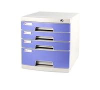 Cassettiera da scrivania a 4 strati con serratura cassetto in plastica informazioni ufficio A4 Storage blu 29,5 39,4 32,5 cm (dimensioni: 4 strati)