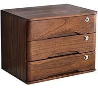 Cassettiera da scrivania in legno con cassetti con serratura, formato A4 e file di ricevute, scatola piatta a 3 cassetti, per forniture per ufficio, elegante soluzione di archiviazione da scrivania