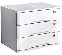 Cassettiera da scrivania in legno con cassetti con serratura, formato A4/File nizer, scatola portaoggetti da ufficio con 3 cassetti, per forniture di documenti piatti per casa e ufficio