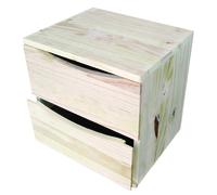 Cassettiera da Tavolo 2 cassetti 30x36x36 cm in Legno di Pino Naturale