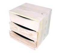 Cassettiera da Tavolo 3 cassetti 36x30x36 cm in Legno di Pino Naturale