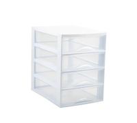Cassettiera da tavolo 4 cassetti PVC trasparente e bianco 37x26x36.5