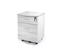Cassettiera da ufficio bianca con cassetti chiave e rotelle cm 42 x 40 x 55 h