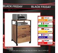 Cassettiera da ufficio Vinsetto con serratura a ruote 44X40X66,5 cm Marrone rustico