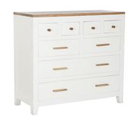 Cassettiera DKD Home Decor Bianco Marrone Acacia Legno di mango Città 110 x 4