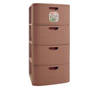 Cassettiera Domus 4 Cassetti Plastica Riciclata Made in Italy 40x40x80h Mocha