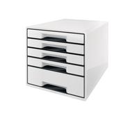 Cassettiera Drawer Cabinet Cube 5 - 28,7x27x36,3 cm - bianco - Leitz