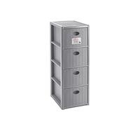 CASSETTIERA SLIM ELEGANCE 4 CASSETTI CM 30X40X80 H COLORE STONE GRIGIO RATTAN