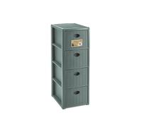 Cassettiera elegance 4 slim forest green recycled Stefanplast