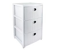 Stefanplast Cassettiera Elegance 3 cassetti 40x40x60 cm Bianco effetto