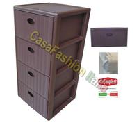 CASSETTIERA ELEGANCE CON 4 CASSETTI COLORE MOKA WENGE' STEFANPLAST OFFERTA 2024