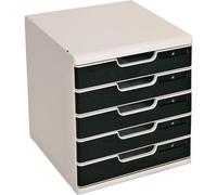 Cassettiera Modulo A4 - 35x28,8x32 cm - 5 cassetti - grigio/nero - Exacompta