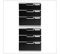 Cassettiera Modulo A4 - 35x28,8x32 cm - 3 cassetti - grigio/nero - Exacompta