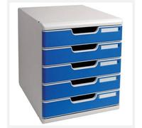 Cassettiera Modulo A4 - 35x28,8x32 cm - 5 cassetti - grigioblu - Multiform