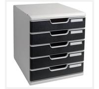 Cassettiera Modulo A4 - 35x28,8x32 cm - 5 cassetti - grigio/nero - Exacompta