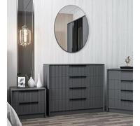 Cassettiera Haedus, Settimino Multiuso, Comò Camera da Letto, Mobile con cassetti, 100x85 h45 cm, Antracite