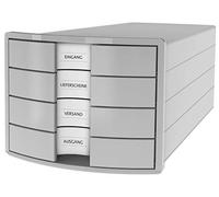 Cassettiera HAN IMPULS 2.0 - Design accattivante abbinato a una qualità eccellente. Con 4 cassetti chiusi per DIN A4/C4, grigio chiaro, 1012-11