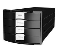 Cassettiera HAN IMPULS 2.0 - Design accattivante abbinato a una qualità eccellente. Con 4 cassetti chiusi per DIN A4/C4, nero, 1012-13