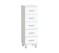 CASSETTIERA HOMCOM IT834-906V90WT - in truciolato bianco con 5 cassetti e piedini