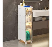 Cassettiera impilabile, sottile, ad alta capacità, trasparente, con cassetto per carta igienica e forniture, design salvaspazio per una conservazione efficiente della casa