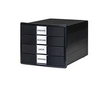 Cassettiera IMPULS KARMA di HAN: 4 cassetti chiusi, 80-100% di materiale riciclato, nero ecologico, 10128-13