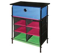 Cassettiera in acciaio e tessuto colorato con ripiani e cassetto Baleno Home Rack