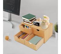 Cassettiera in bambù, per piccoli oggetti, per ufficio, 4 33 x 19 x 16 cm