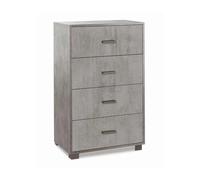 Cassettiera in kit 4 cassetti Sarmog 112x70x41 cm cemento Cemento