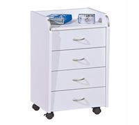 CASSETTIERA IN LAMINATO BIANCO CON RUOTE CM. 40X36X65H