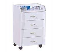 CASSETTIERA IN LAMINATO BIANCO CON RUOTE CM. 40X36X65H