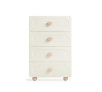 Cassettiera in legno bianco con cassetti, 60 x 43 x 102 cm, ideale per camera da letto, soggiorno, corridoio, cameretta dei bambini, elegante cassettiera con scivoli lisci