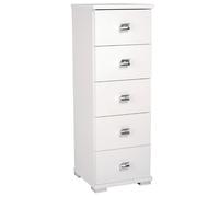 Cassettiera in legno con 5 cassetti 32x91h cm Bianco Frassinato