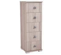 Cassettiera in legno con 5 cassetti 32x91h cm Larice Grigio