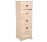 Cassettiera in legno con 5 cassetti 32x91h cm Rovere