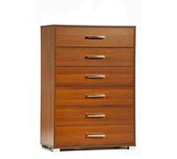 Cassettiera in legno con 6 cassetti 81x118h cm Noce