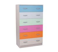 Cassettiera in legno nobilitato con maniglie per camera da letto soggiorno (Multicolor)