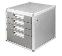 Cassettiera in metallo con serratura, armadietto di archiviazione sicuro, organizer in lega di alluminio durevole per l'efficienza dell'ufficio