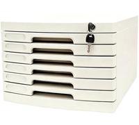 Cassettiera in Plastica a 2-14 Livelli con Serratura a Chiave di Sicurezza, Organizer da Scrivania per Documenti A4 per Ufficio e Casa, per Bollette e Documenti(Small (6 Layers))
