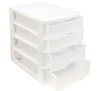 Cassettiera in plastica bianca 4 cassetti 35 x 27 x 35,5 cm