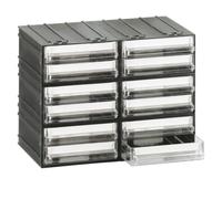 Cassettiera in plastica componibile 12 cassetti trasparenti, 225 x 133 x 169 mm
