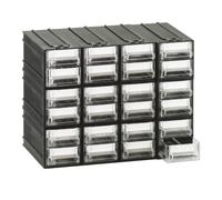 Cassettiera in plastica componibile 24 cassetti trasparenti, 225 x 133 x 169 mm