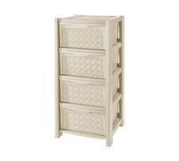 Cassettiera in plastica effetto vimini Tontarelli Arianna 3 4 5 cassetti (4 cassetti, bianco crema)