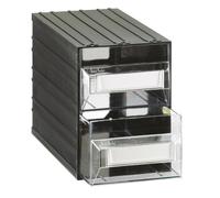 Cassettiera in plastica portaminuteria, 2 cassetti, 169 L x 323 P x 228 H mm