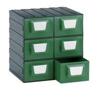 Cassettiera in plastica portaminuteria, 6 cassetti, 340 L x 270 P x 340 H mm
