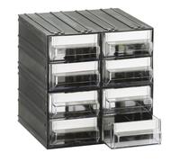 Cassettiera in plastica portaminuteria, 8 cassetti, 225 L x 225 P x 225 H mm