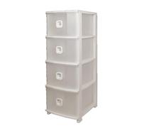 Cassettiera in Plastica Pratika Slim Plus 4 Cassetti Bianco 37,5 x 28,5 x 80 cm