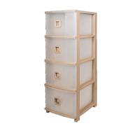 Cassettiera in Plastica Pratika Slim Plus 4 Cassetti Tortora 37,5 x 28,5 x 80 cm