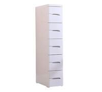 Cassettiera larga 20 cm per bagno, comodino, mensola stretta da cucina (bianco 5 strati)