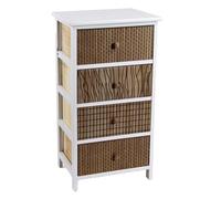 CASSETTIERA LEGNO 4 CASSETTI MARRONE BIANCO MOBILETTO SLIM SALVASPAZIO 734029