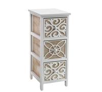 CASSETTIERA LEGNO TRAFORATA 3 CASSETTI SLIM SALVASPAZIO BIANCA MARRONE H622632